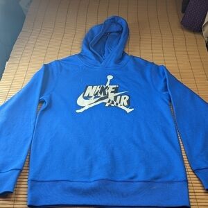 Nike Air cotton pullover hoodie blue men's sz Small, women's sz medium, kids sz